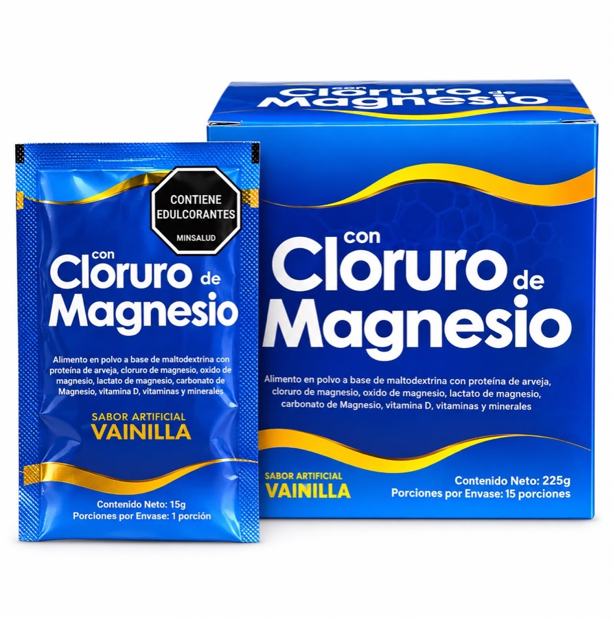 Cloruro de magnesio en polvo, sachet de 15 g con caja de 15 unidades