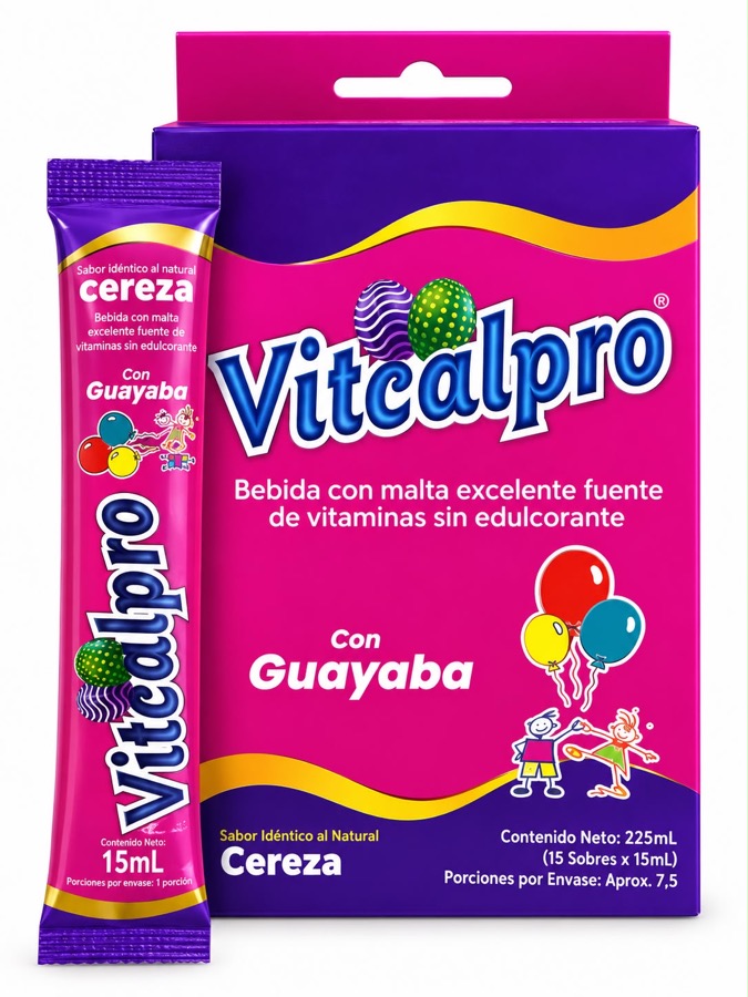 Caja de sticks de bebida vitamínica de 15 mL